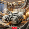 عرض كفر ظهر السرير 180 سم بيج مع لحاف Gray Striped