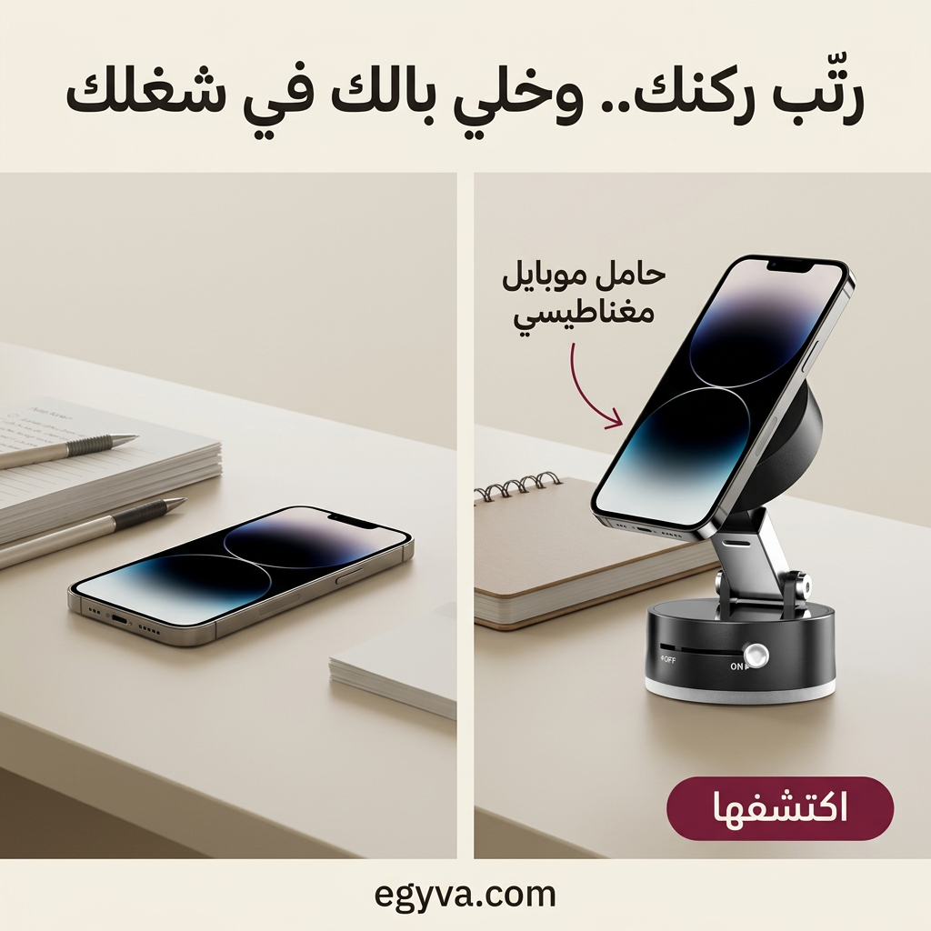 حامل موبايل مغناطيسي بالشفط 4×1 - creative 2